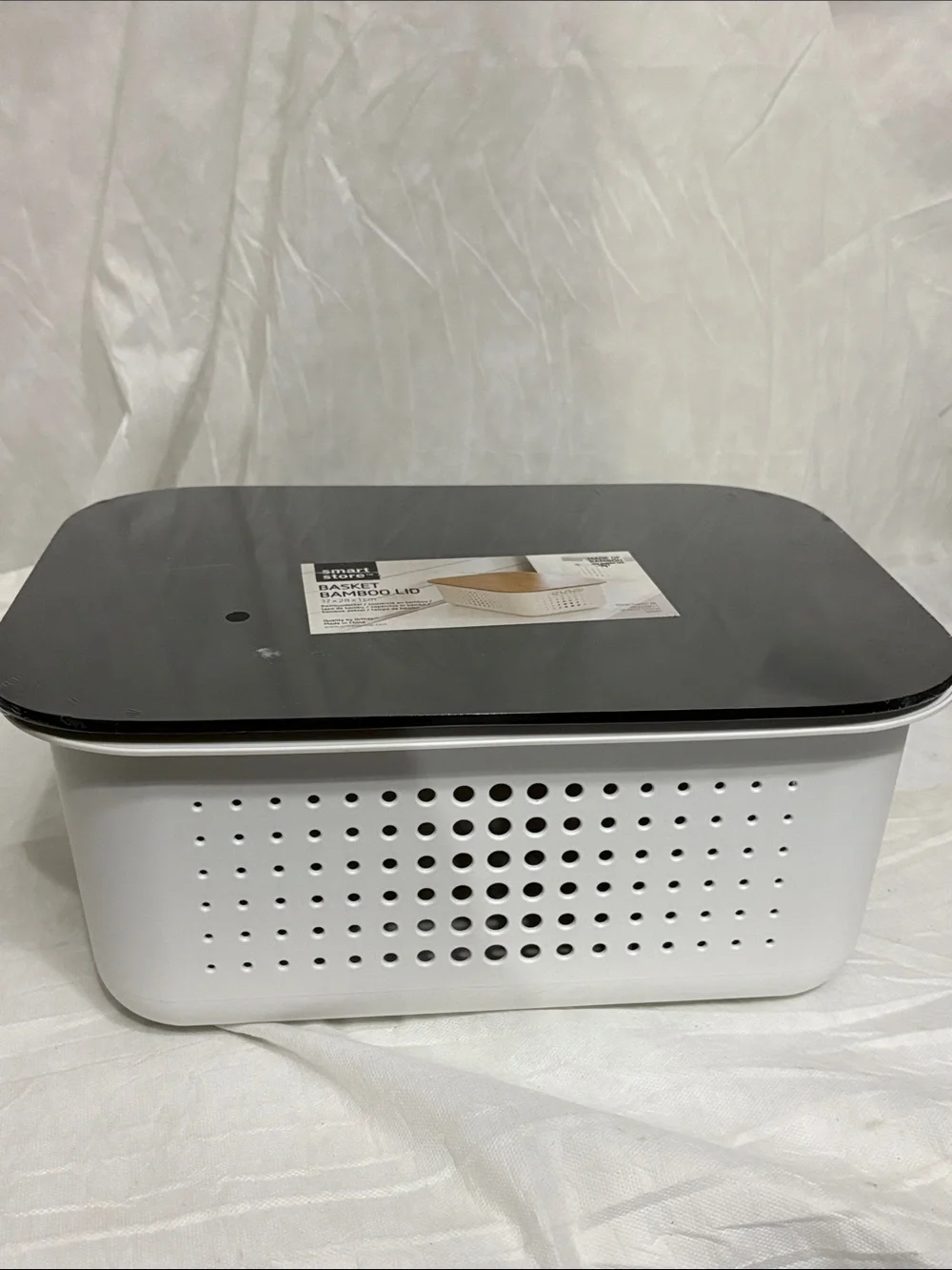 Home Storage Basket with Bamboo Lid